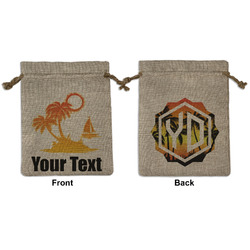Tropical Sunset Medium Burlap Gift Bag - Front & Back (Personalized)