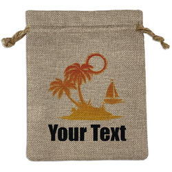 Tropical Sunset Medium Burlap Gift Bag - Front (Personalized)