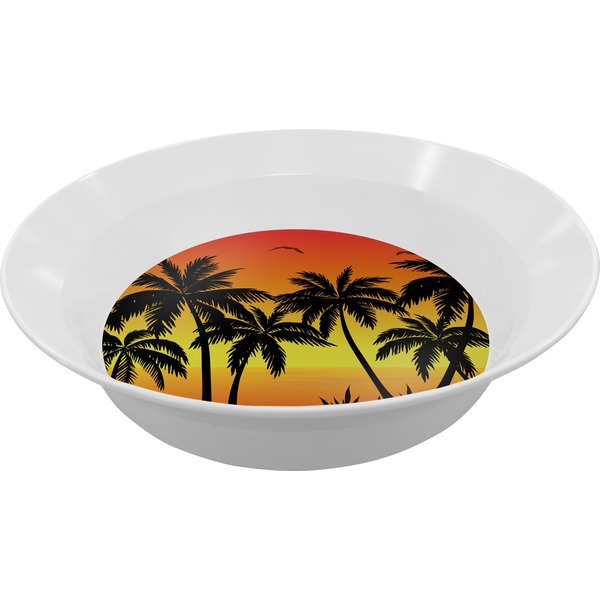 Custom Tropical Sunset Melamine Bowl (Personalized)