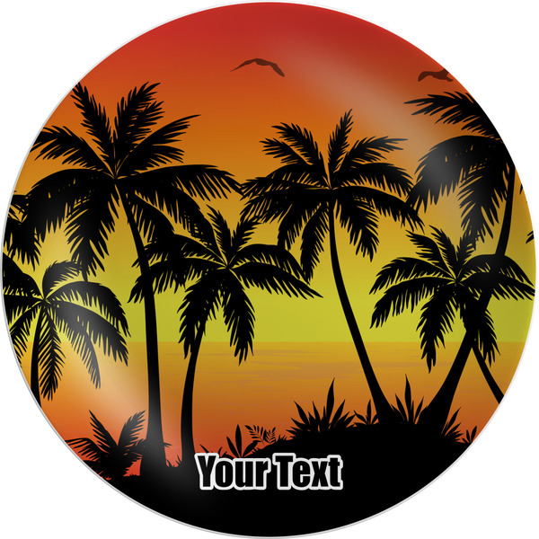 Custom Tropical Sunset Melamine Plate (Personalized)