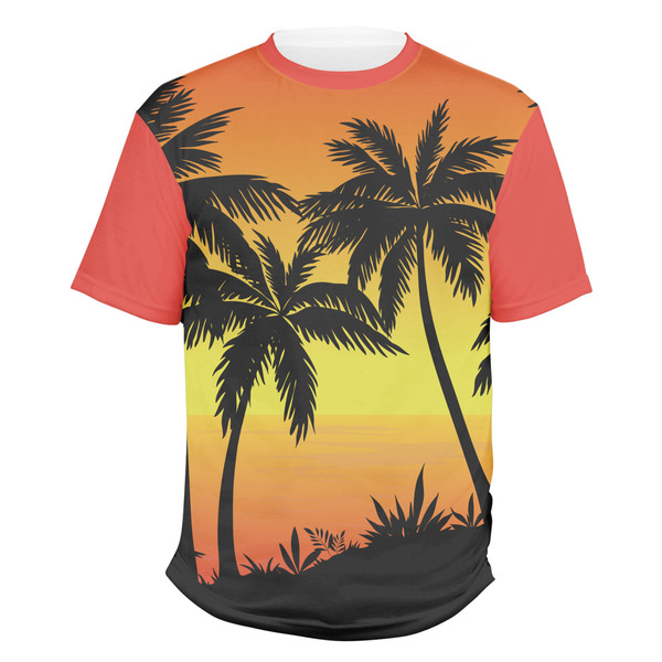 Custom Tropical Sunset Men's Crew T-Shirt - Medium