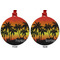 Tropical Sunset Metal Ball Ornament - Front and Back