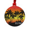 Tropical Sunset Metal Ball Ornament - Front