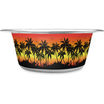 Tropical Sunset Stainless Steel Dog Bowl (Personalized)