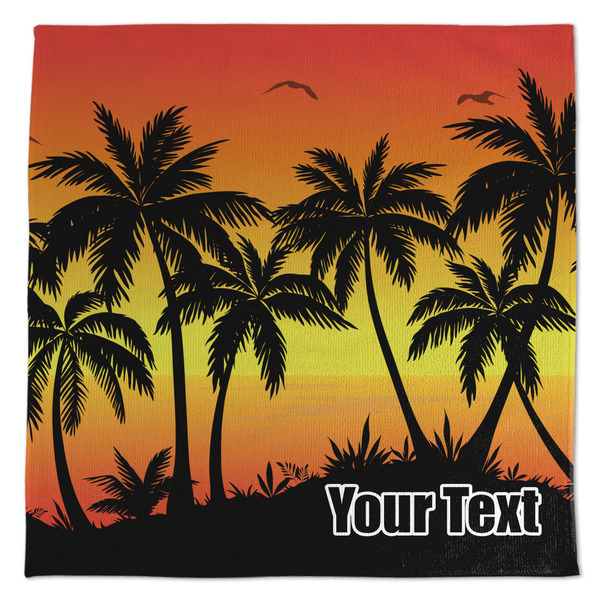 Custom Tropical Sunset Microfiber Dish Towel (Personalized)