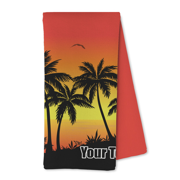 Custom Tropical Sunset Kitchen Towel - Microfiber (Personalized)