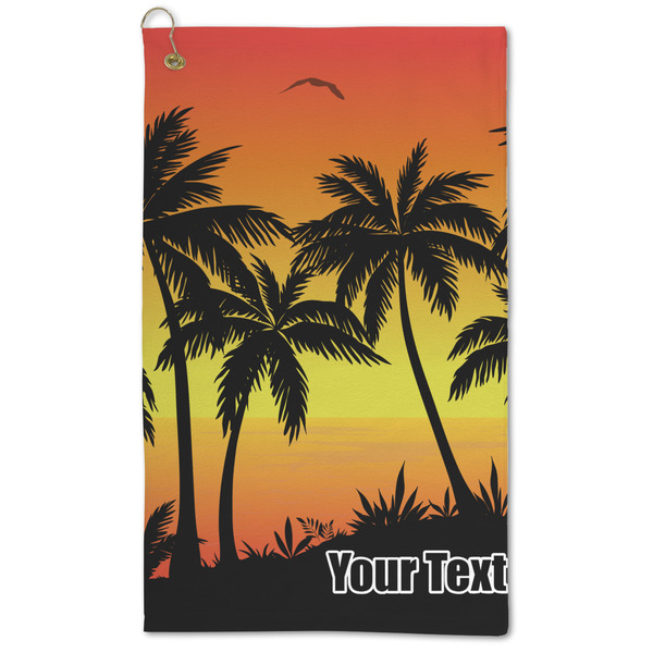Custom Tropical Sunset Microfiber Golf Towel (Personalized)