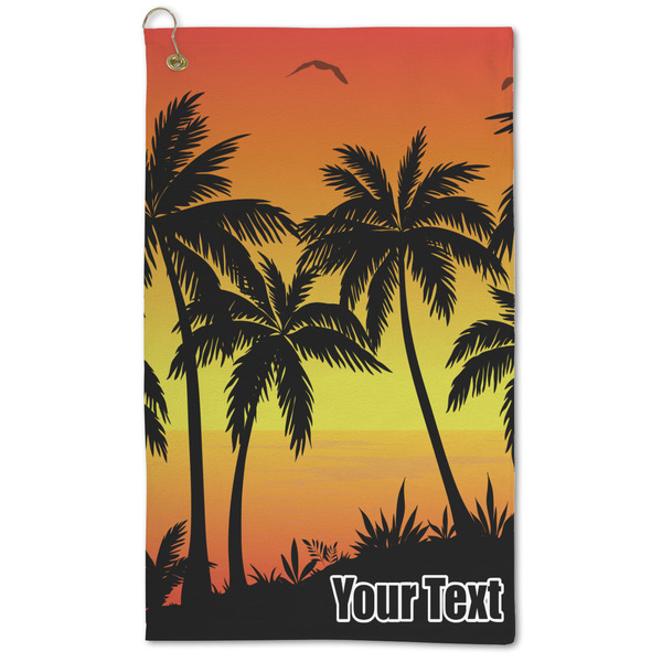 Custom Tropical Sunset Microfiber Golf Towel (Personalized)