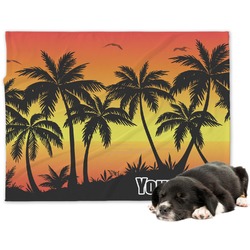 Tropical Sunset Dog Blanket - Large (Personalized)