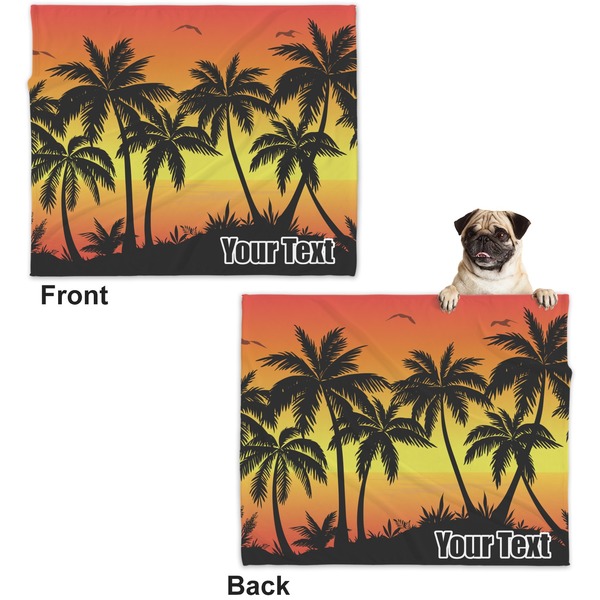 Tropical Sunset Microfleece Dog Blanket - Large- Front & Back