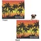 Tropical Sunset Microfleece Dog Blanket - Large- Front & Back