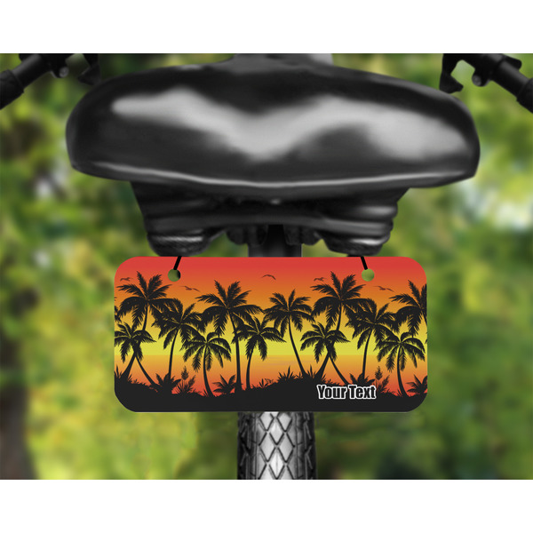 Tropical Sunset Mini License Plate on Bicycle - LIFESTYLE Two holes