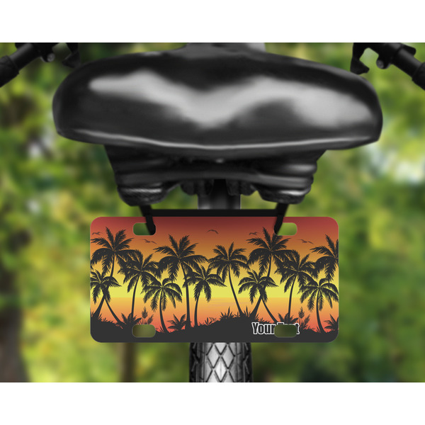 Tropical Sunset Mini License Plate on Bicycle