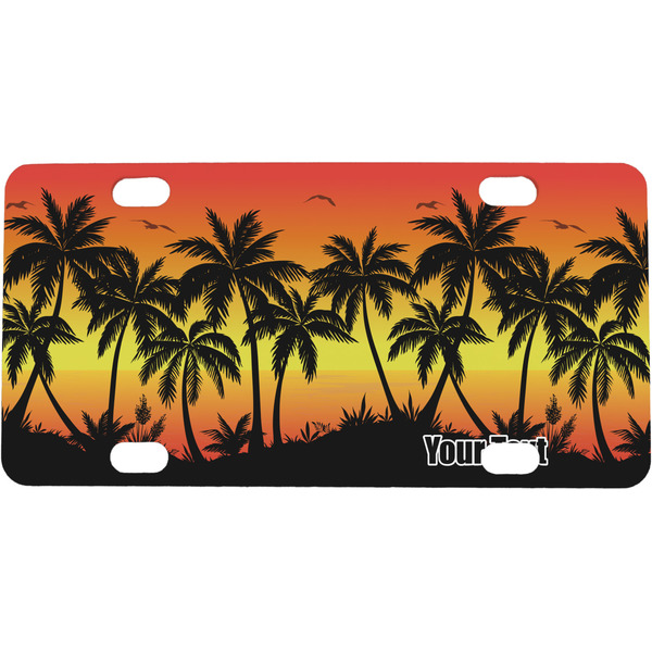 Custom Tropical Sunset Mini / Bicycle License Plate (4 Holes) (Personalized)