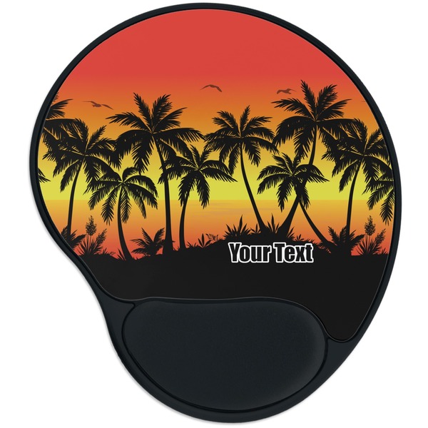 Custom Tropical Sunset Mouse Pad with Wrist Support