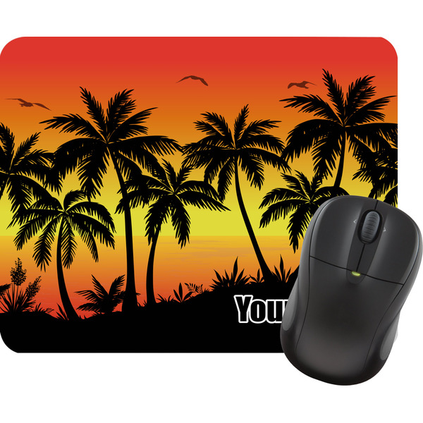 Custom Tropical Sunset Rectangular Mouse Pad (Personalized)
