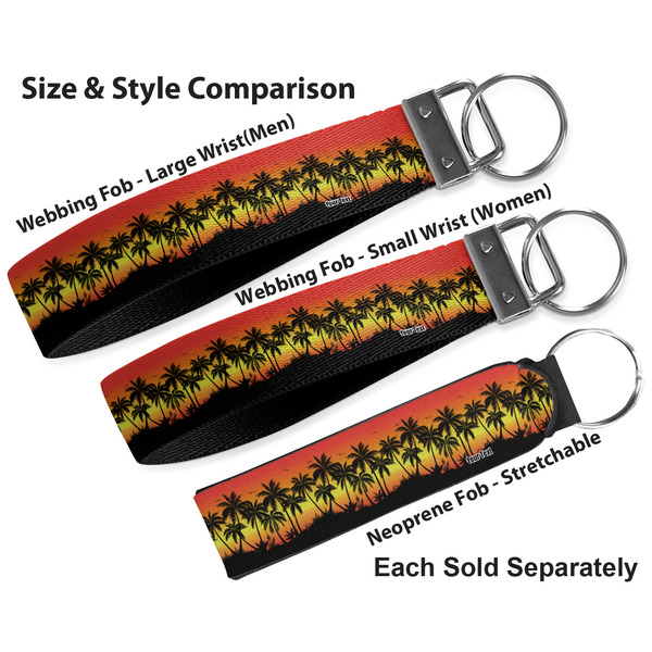 Tropical Sunset Multiple Key Ring comparison sizes
