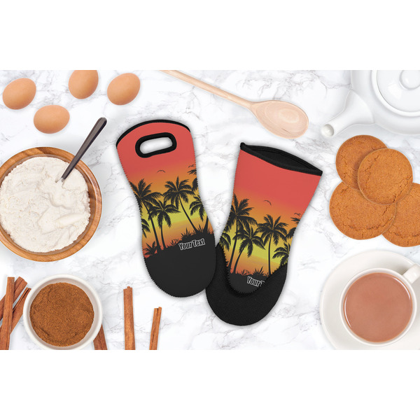 Tropical Sunset Neoprene Oven Mitt - Lifestyle Image