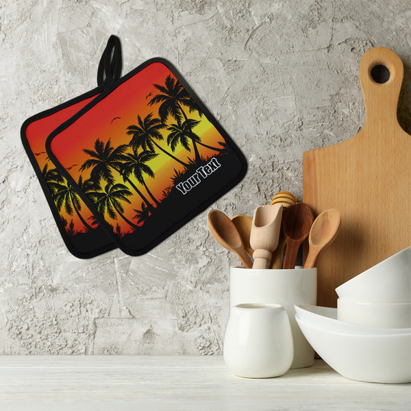 Tropical Sunset Neoprene Pot Holder - Set of 2  LIFESTYLE