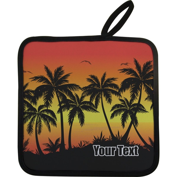 Custom Tropical Sunset Pot Holder w/ Name or Text