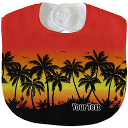 Tropical Sunset Velour Baby Bib w/ Name or Text