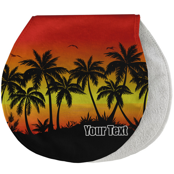 Custom Tropical Sunset Burp Pad - Velour w/ Name or Text