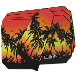 Tropical Sunset Dining Table Mat - Octagon - Set of 4 (Double-SIded) w/ Name or Text