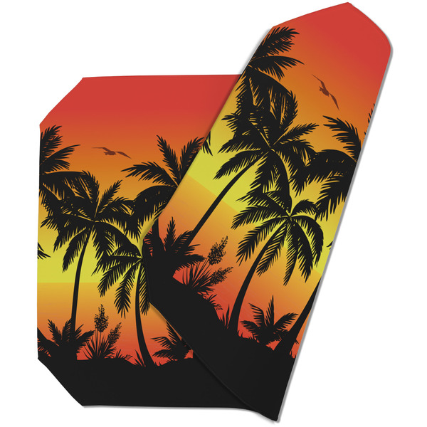 Custom Tropical Sunset Dining Table Mat - Octagon (Double-Sided) w/ Name or Text