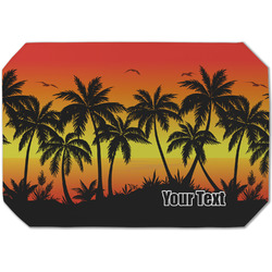 Tropical Sunset Dining Table Mat - Octagon (Single-Sided) w/ Name or Text