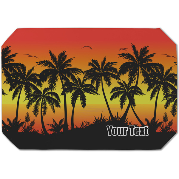 Custom Tropical Sunset Dining Table Mat - Octagon (Single-Sided) w/ Name or Text