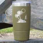 Tropical Sunset 20 oz Stainless Steel Tumbler - Olive - Single Sided