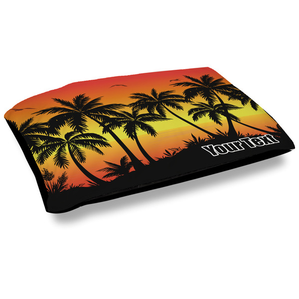 Custom Tropical Sunset Dog Bed w/ Name or Text