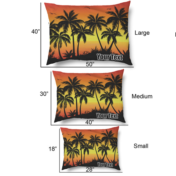 Tropical Sunset Outdoor Dog Beds - SIZE CHART