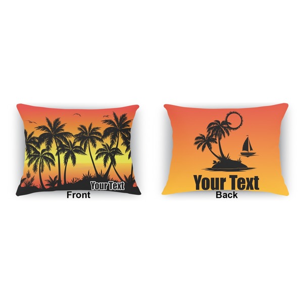 Tropical Sunset Outdoor Rectangular Throw Pillow (Front and Back)