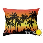 Tropical Sunset Outdoor Throw Pillow (Rectangular) (Personalized)