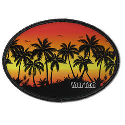 Tropical Sunset Iron On Oval Patch w/ Name or Text