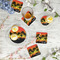 Tropical Sunset Paper Coasters - In Context