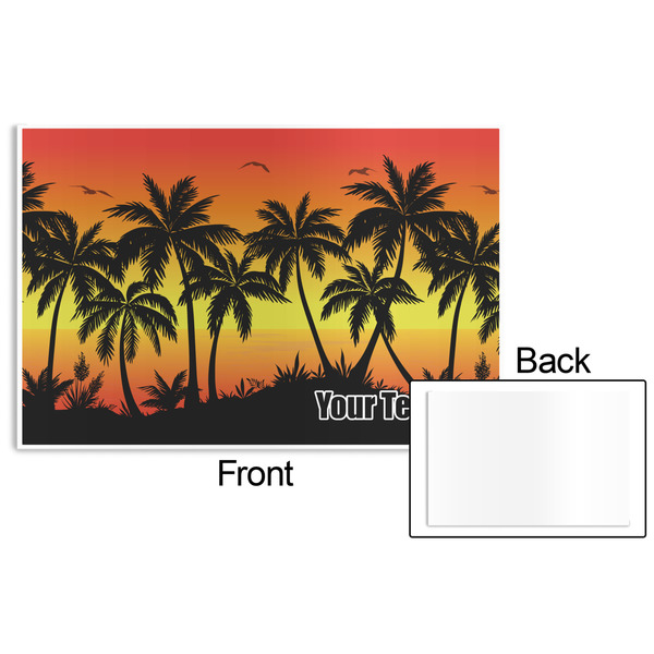 Tropical Sunset Disposable Paper Placemat - Front & Back
