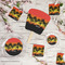 Tropical Sunset Party Supplies Combination Image - All items - Plates, Coasters, Fans