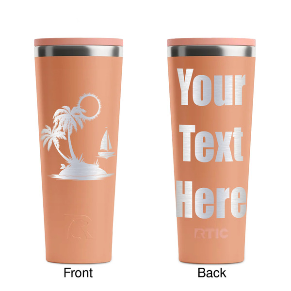Tropical Sunset Peach RTIC Everyday Tumbler - 28 oz. - Front and Back