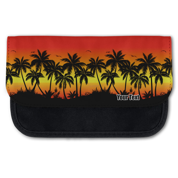 Custom Tropical Sunset Canvas Pencil Case w/ Name or Text