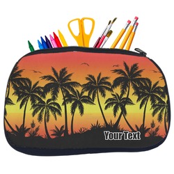 Tropical Sunset Neoprene Pencil Case - Medium w/ Name or Text
