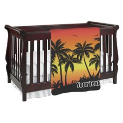 Tropical Sunset Baby Blanket (Single Sided) (Personalized)