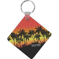 Tropical Sunset Diamond Plastic Keychain w/ Name or Text