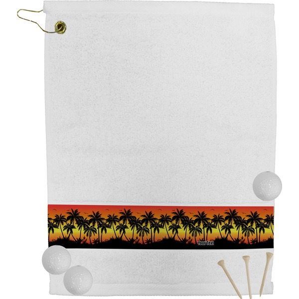 Custom Tropical Sunset Golf Bag Towel (Personalized)