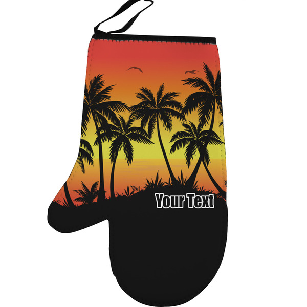 Tropical Sunset Personalized Oven Mitt - Left