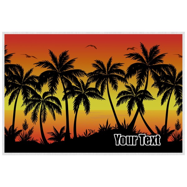Custom Tropical Sunset Laminated Placemat w/ Name or Text