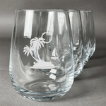 Tropical Sunset Stemless Wine Glasses (Set of 4)