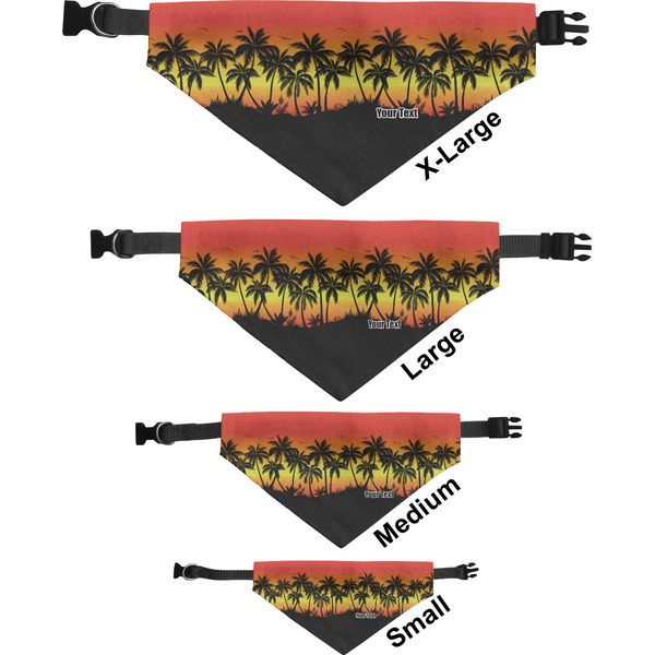 Tropical Sunset Pet Bandana Sizes
