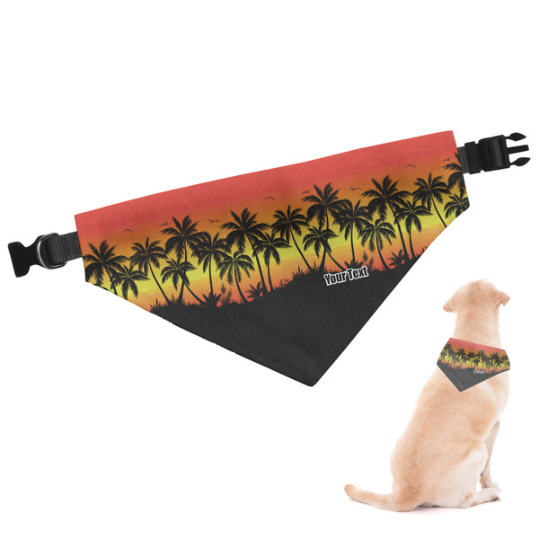 Custom Tropical Sunset Dog Bandana - Medium (Personalized)